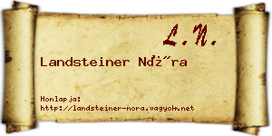 Landsteiner Nóra névjegykártya